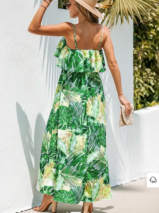 Cupshe Dresses & Skirts - Cupshe - Tropical Leaf Print Cami Maxi Dress